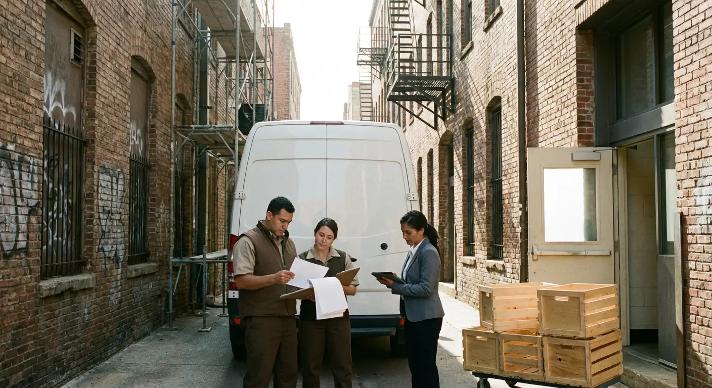 Hollywood alley delivery access and clearance check