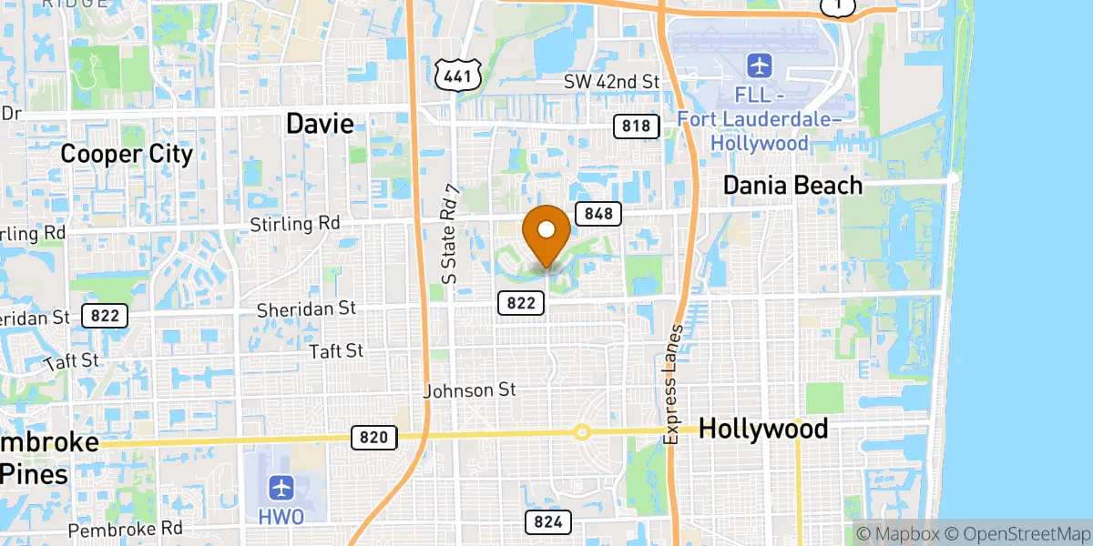neighborhood map in Hollywood, FL