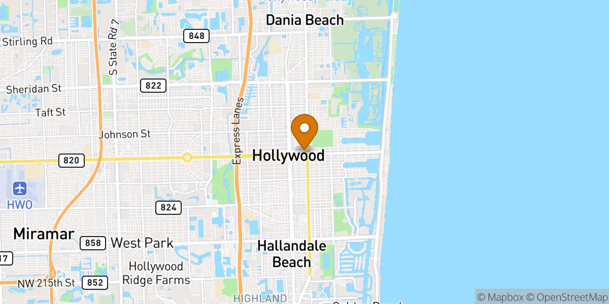  neighborhood map in Hollywood, FL