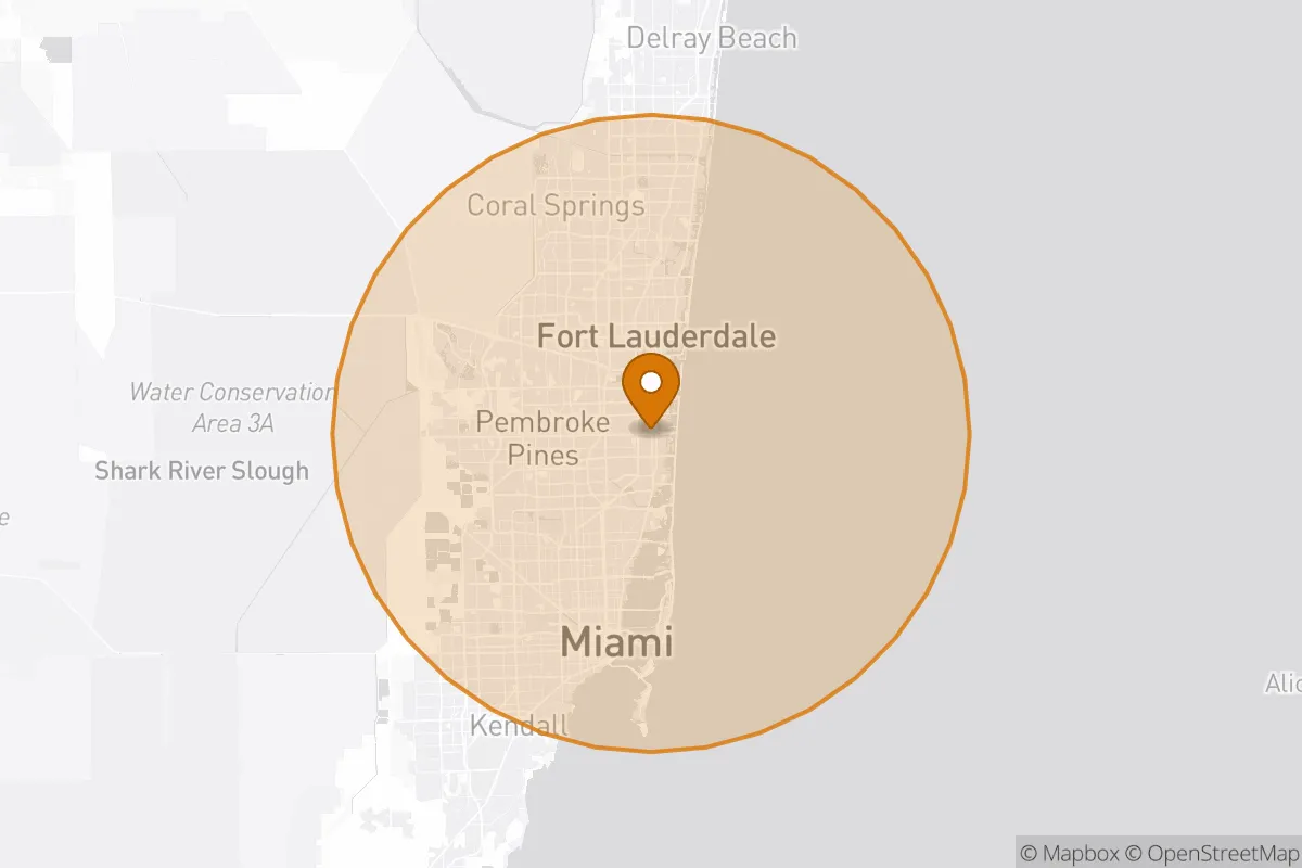 service area service area map in Hollywood, FL